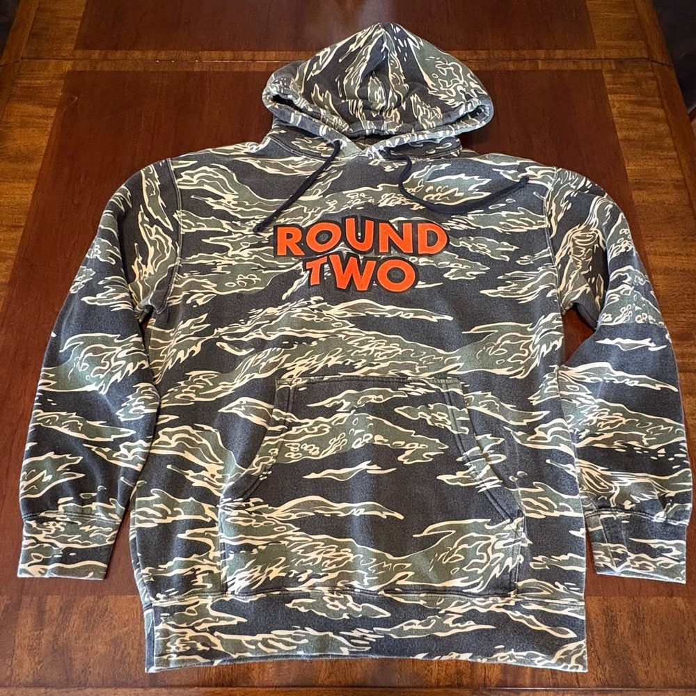 Round Two Camo Hoodie Tiger Camo Streetwear‎ Pullover Sweatshirt